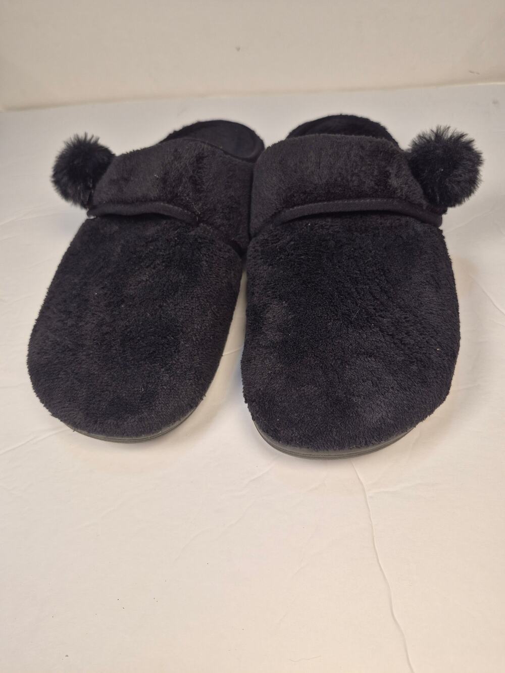 Vionic Indulge Emily Mule Slippers SZ 7 plush faux fur.